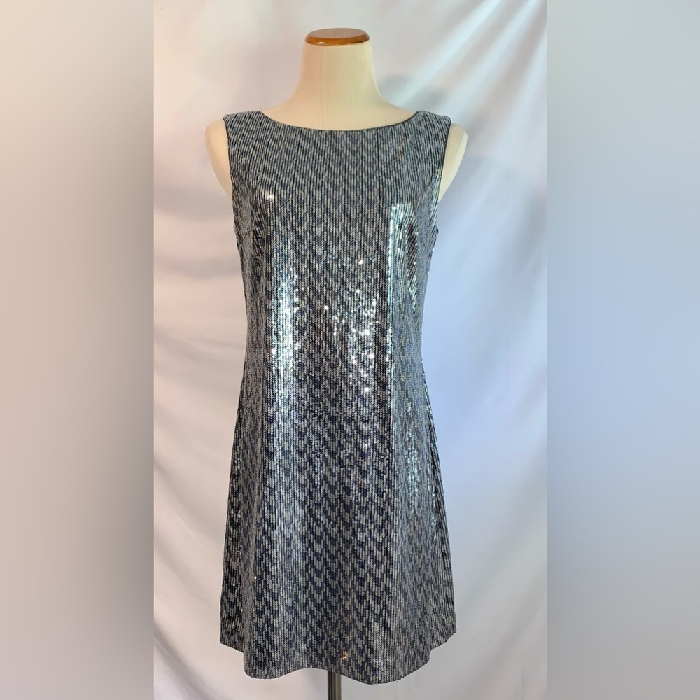 WHITE HOUSE BLACK MARKET Mixed Sequin Embellished Shift Dress *SEE PICTURES*